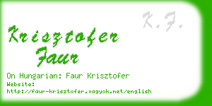 krisztofer faur business card